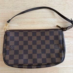 Sold Authentic Louis Vuitton Pochette Accessoires Damier Ebene Canvas
